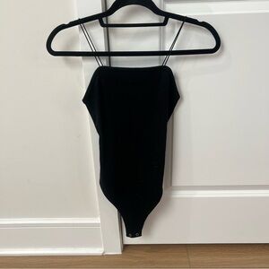 Stylish Black Bodysuit with Spaghetti Straps